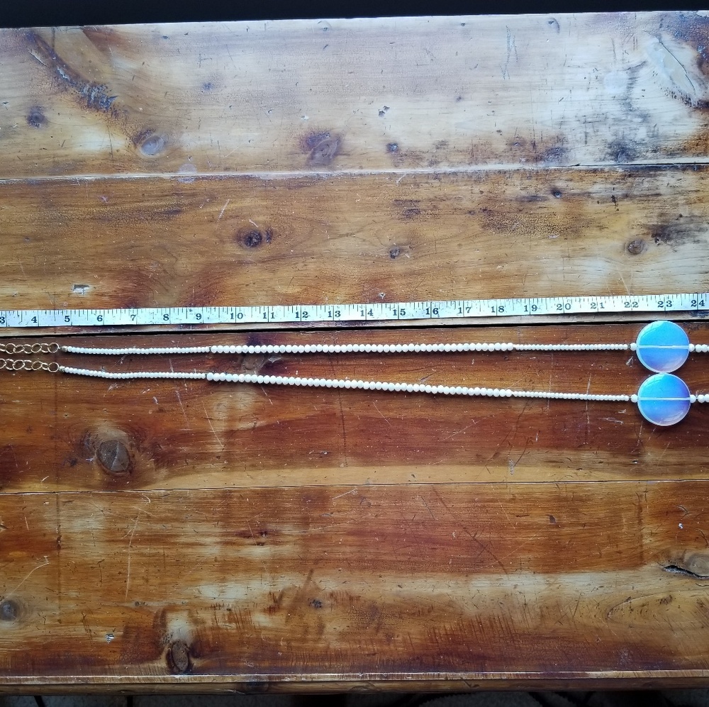 Opalite And Crystal Beads Statement Necklace 28" - image 7